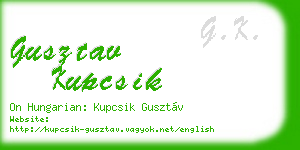 gusztav kupcsik business card