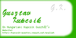 gusztav kupcsik business card